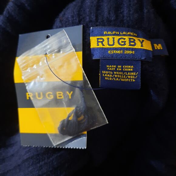 Ralph Lauren Womens Navy Blue Pure Wool Long Sleeve Sweater Size Medium NWT - Picture 3 of 5